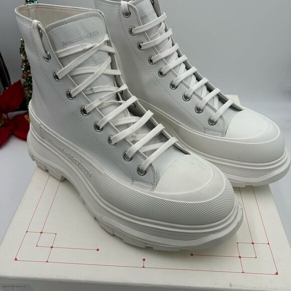 Men’s Alexander, McQueen tread slick high top boots size 46 made in Italy